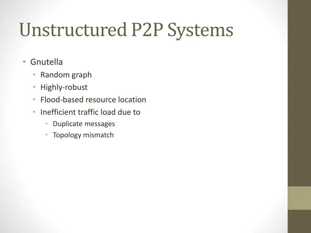 unstructured p2p systems