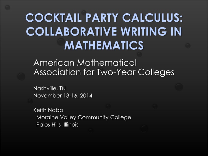 cocktail party calculus collaborative writing