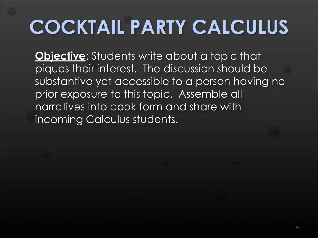 cocktail party calculus