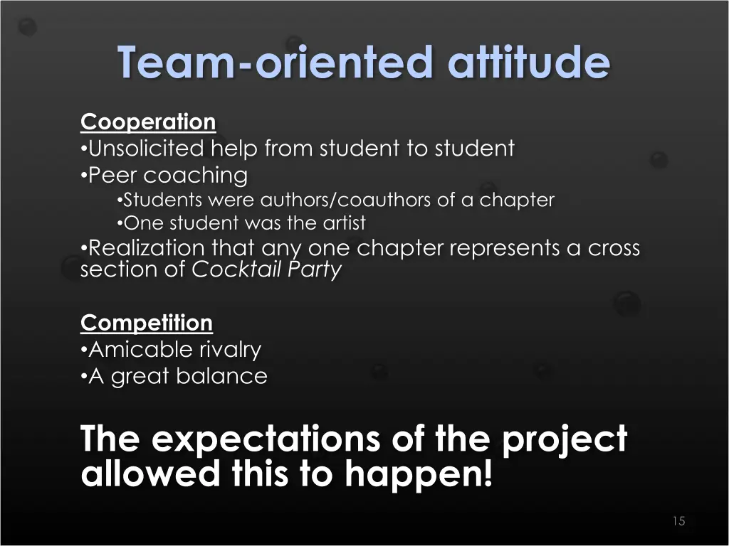 team oriented attitude