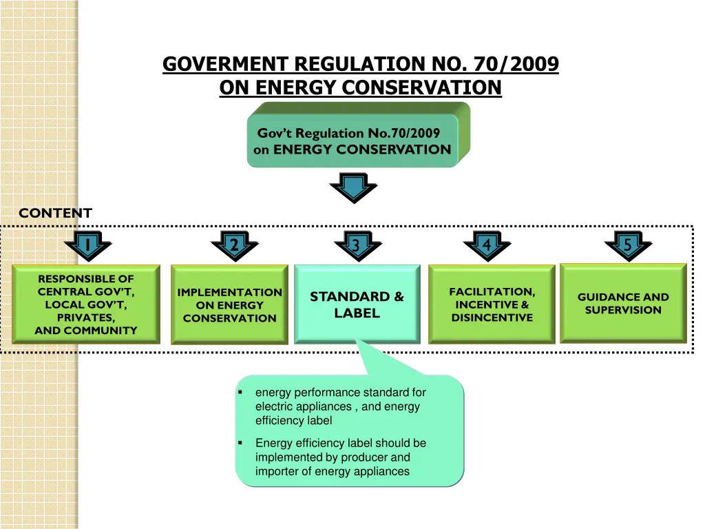 goverment regulation no 70 2009 on energy