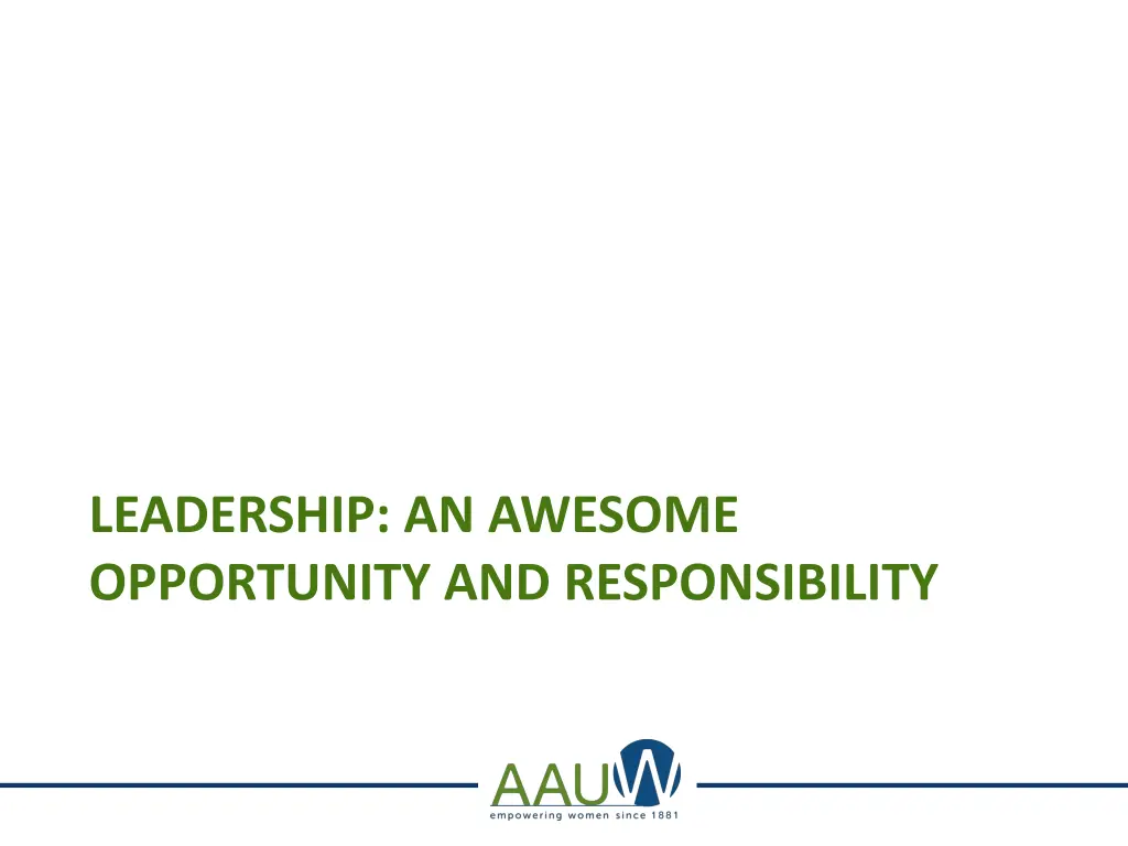 leadership an awesome opportunity