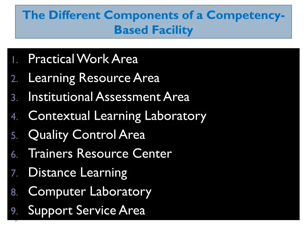 the different components of a competency based