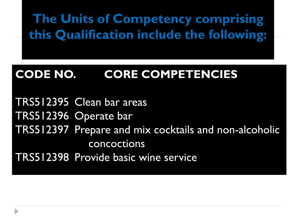 the units of competency comprising this