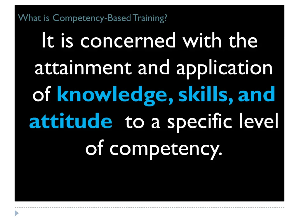 what is competency based training