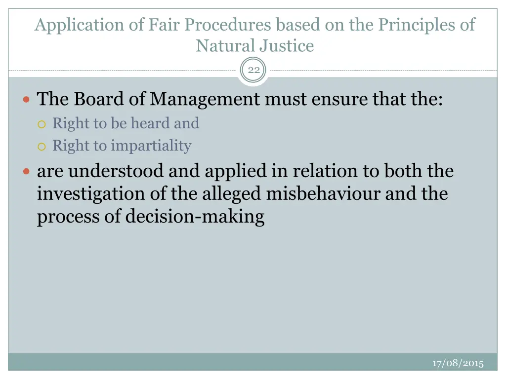 application of fair procedures based