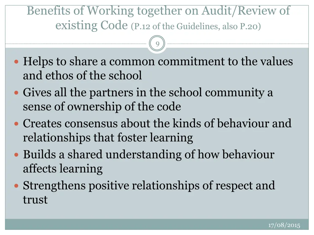 benefits of working together on audit review