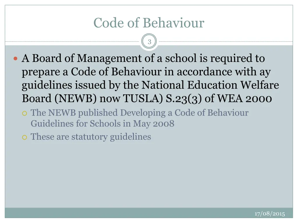 code of behaviour 2