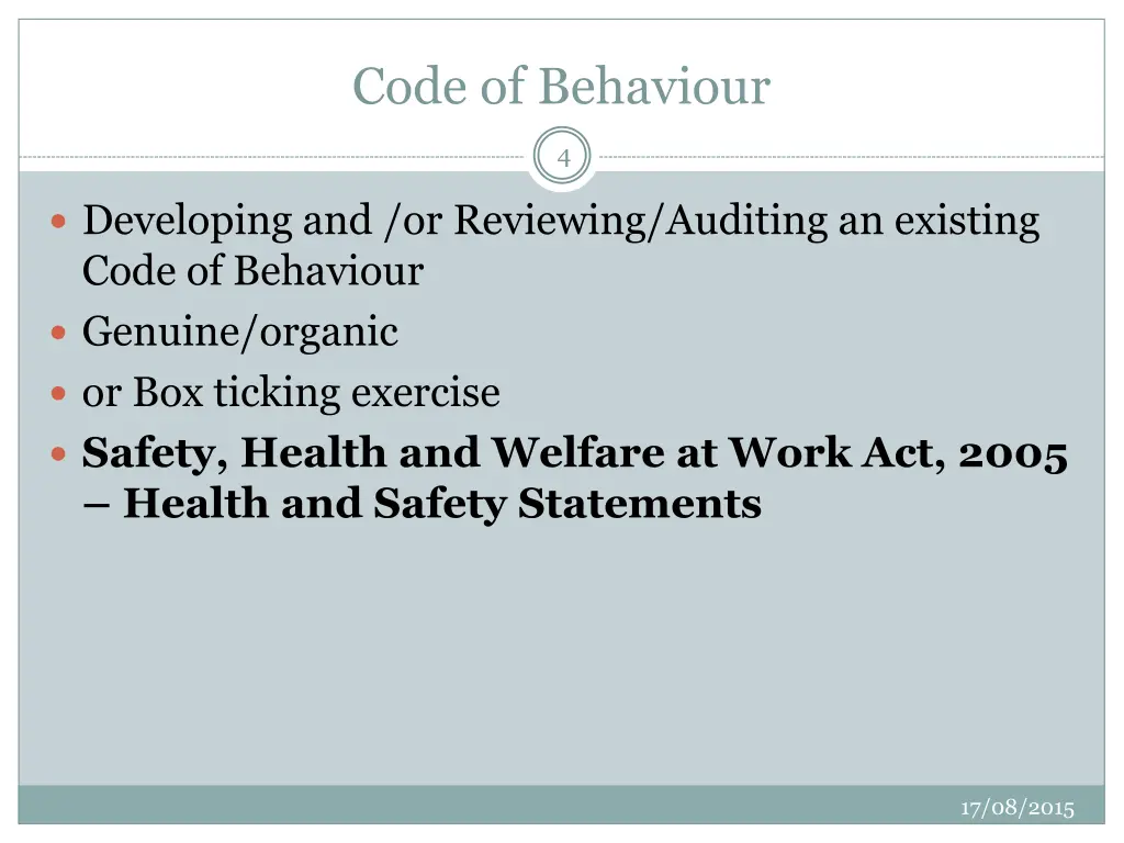 code of behaviour 3