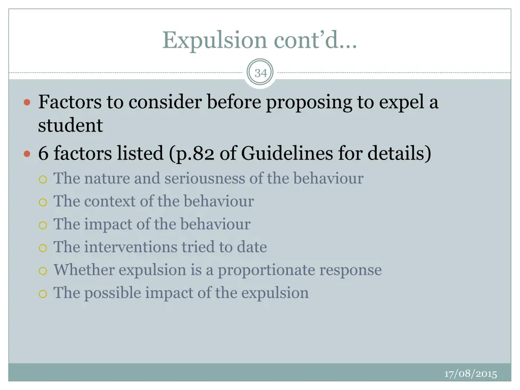 expulsion cont d