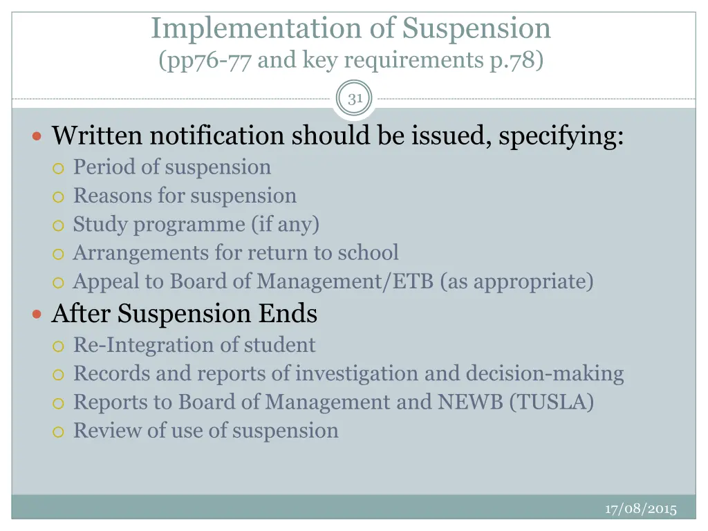 implementation of suspension pp76