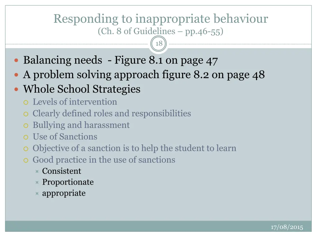 responding to inappropriate behaviour