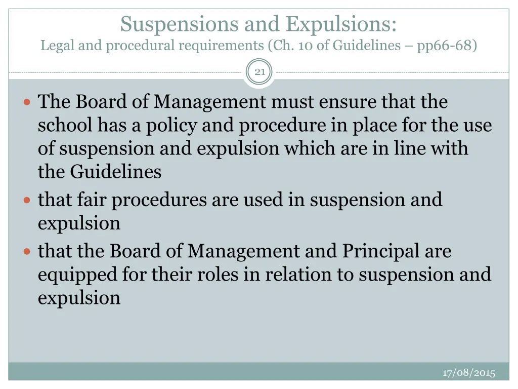 suspensions and expulsions legal and procedural