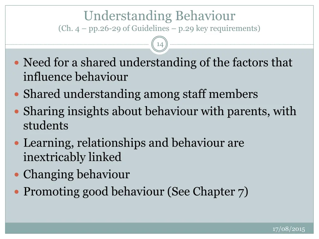 understanding behaviour