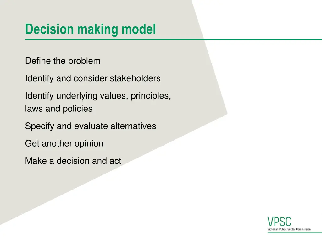 decision making model