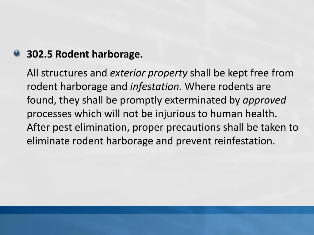 302 5 rodent harborage