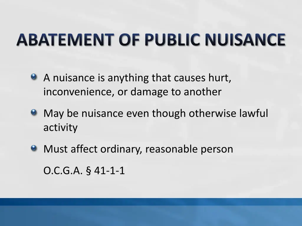 abatement of public nuisance