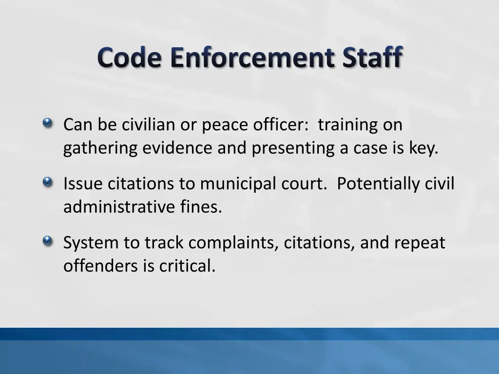 code enforcement staff