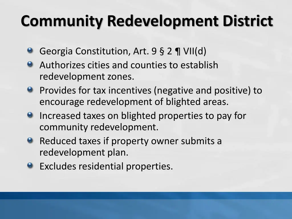 community redevelopment district