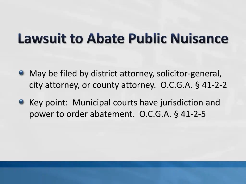 lawsuit to abate public nuisance