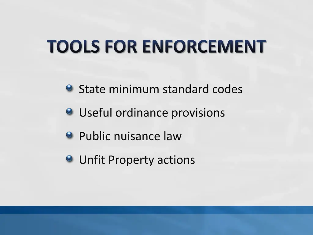 tools for enforcement