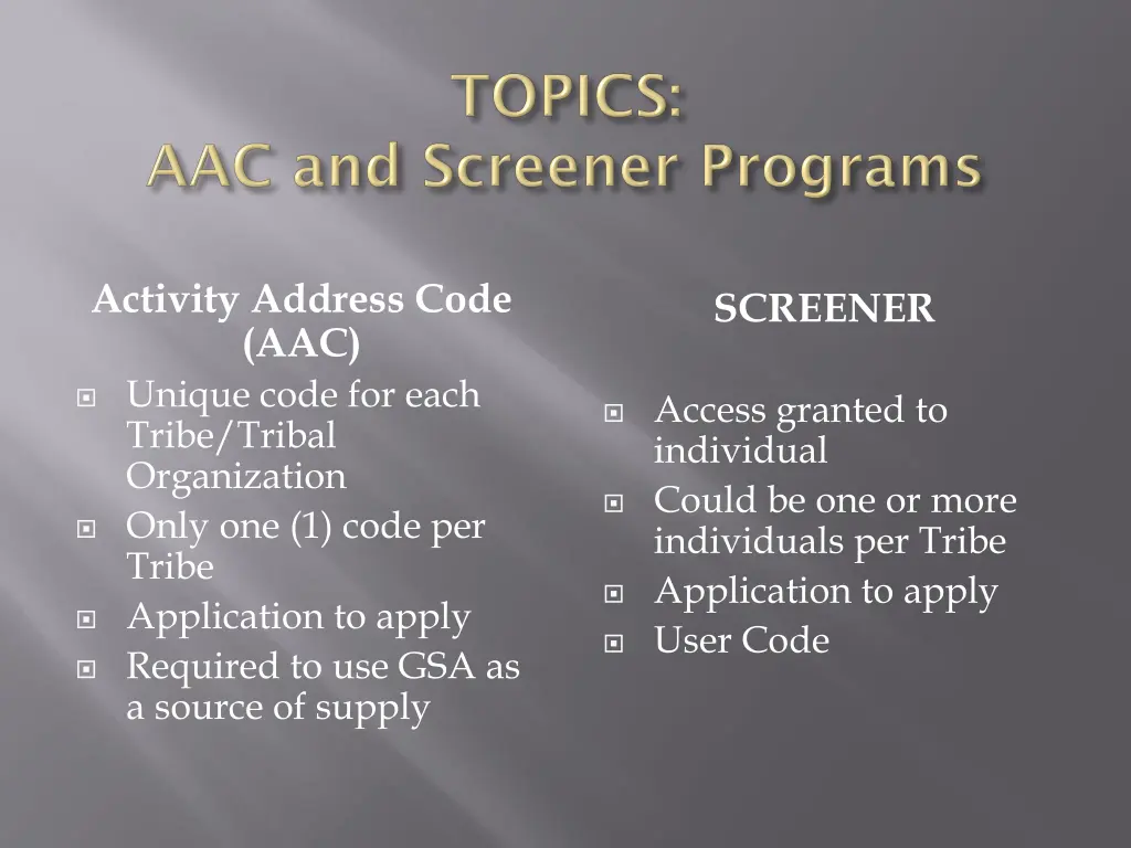 activity address code aac unique code for each