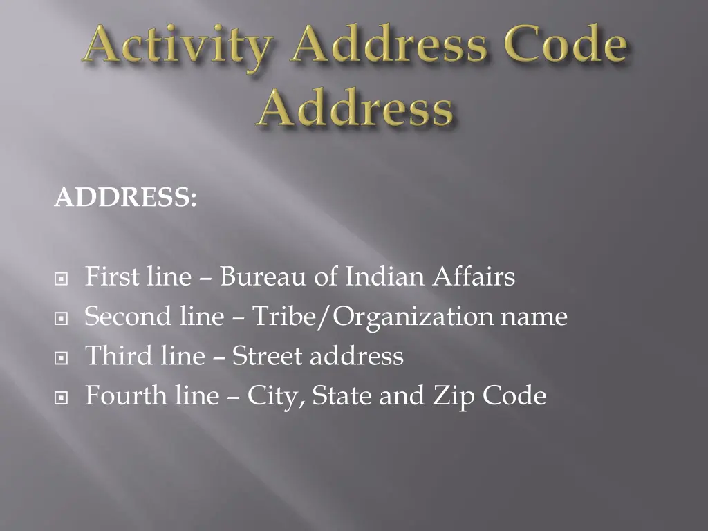 address