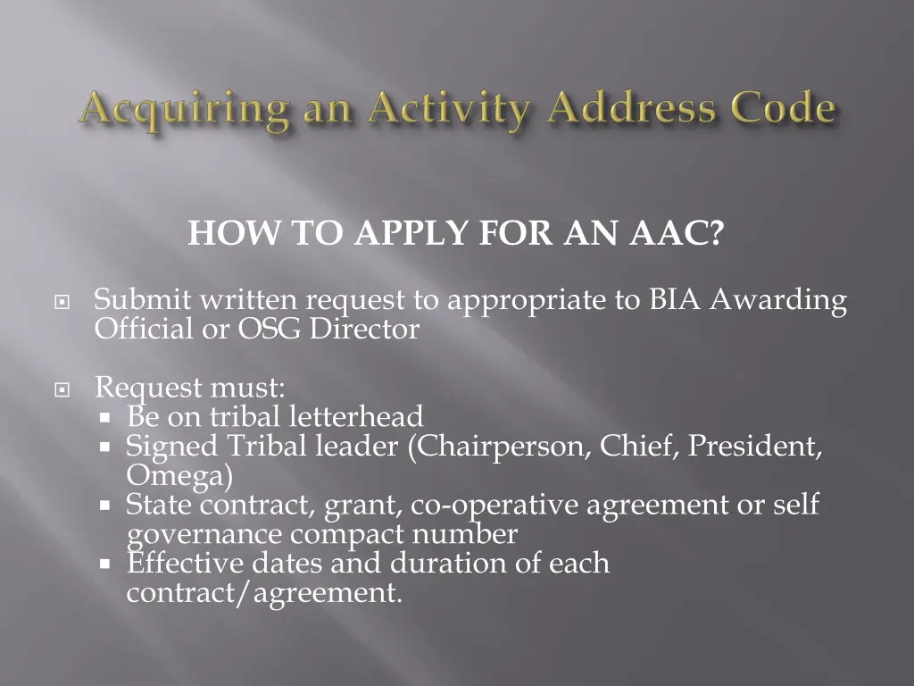 how to apply for an aac