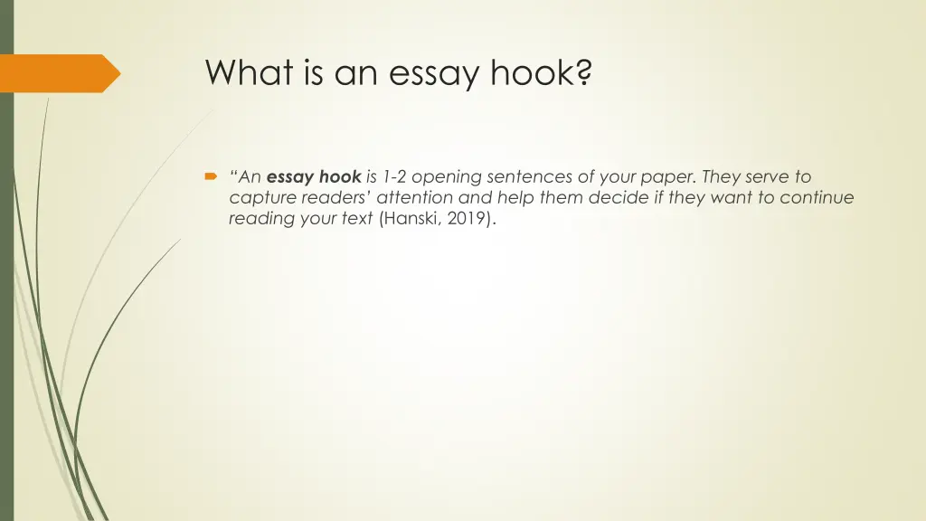 what is an essay hook