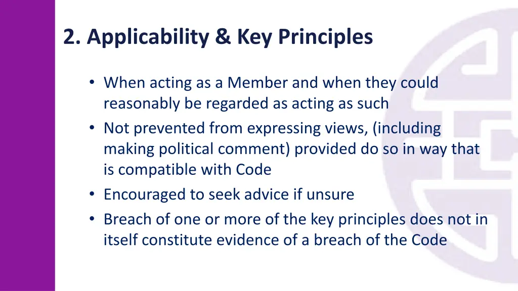 2 applicability key principles