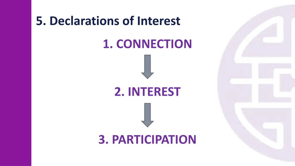 5 declarations of interest