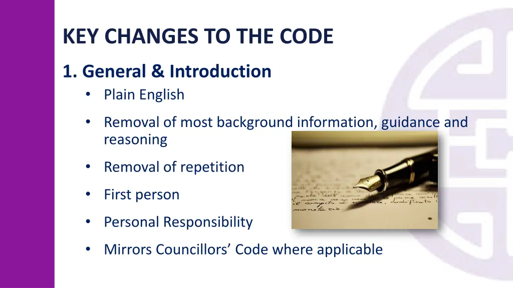 key changes to the code