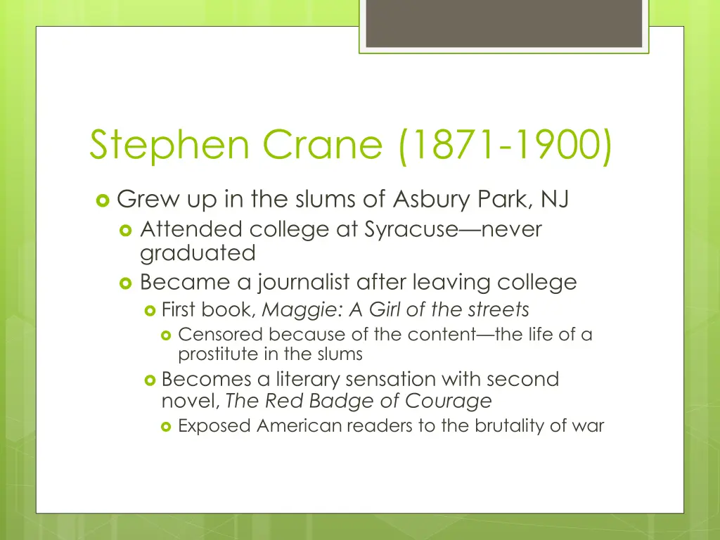 stephen crane 1871 1900