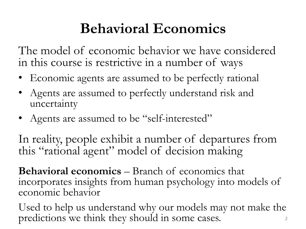 behavioral economics 1