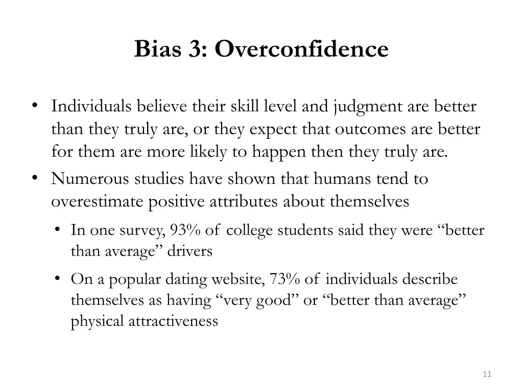 bias 3 overconfidence