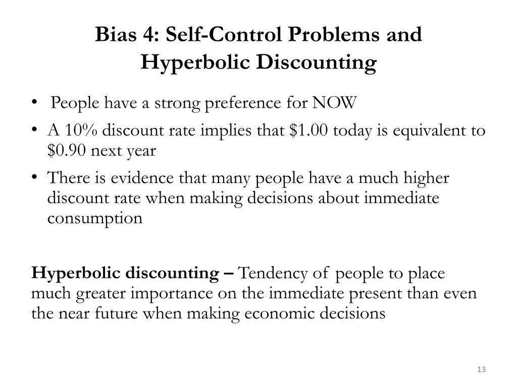 bias 4 self control problems and hyperbolic