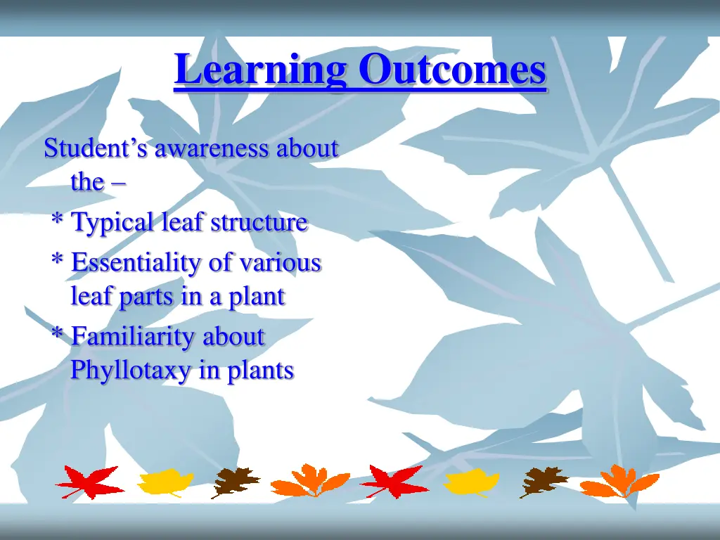 learning outcomes