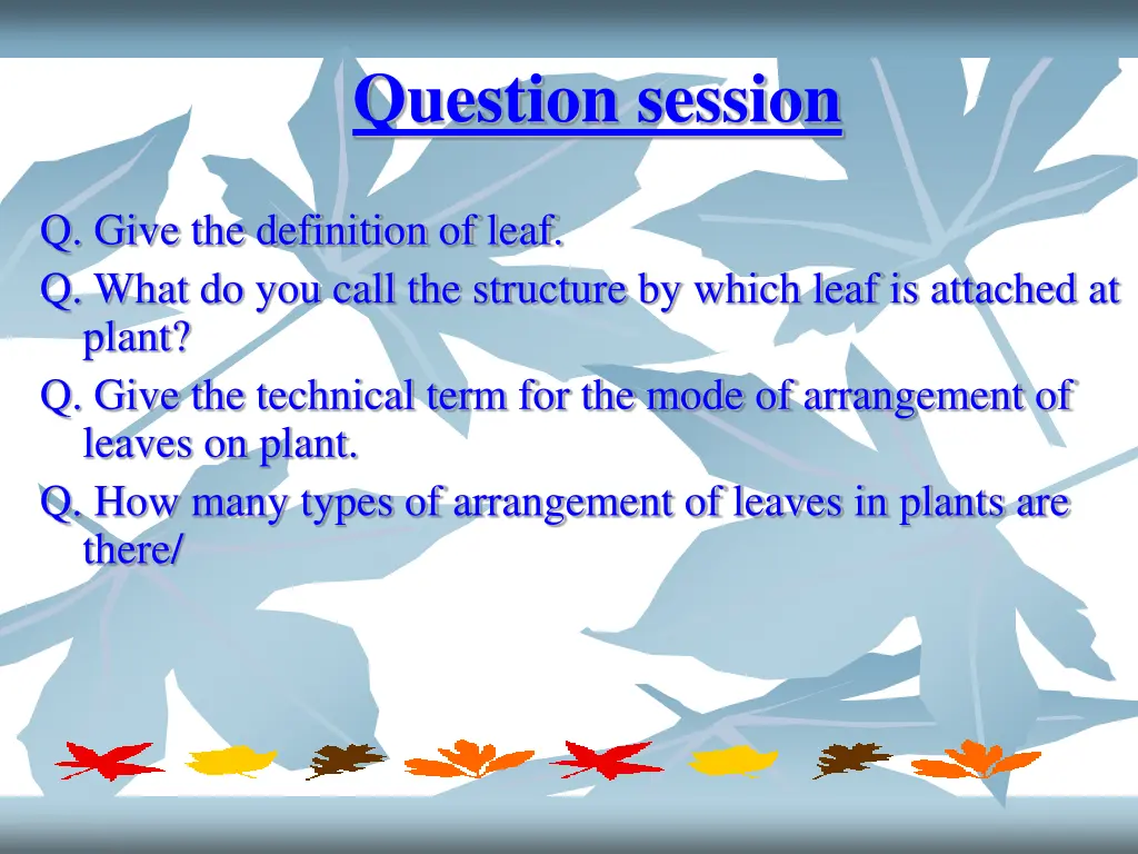 question session