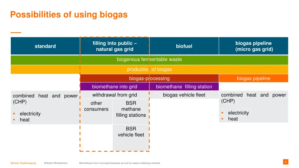 possibilities of using biogas