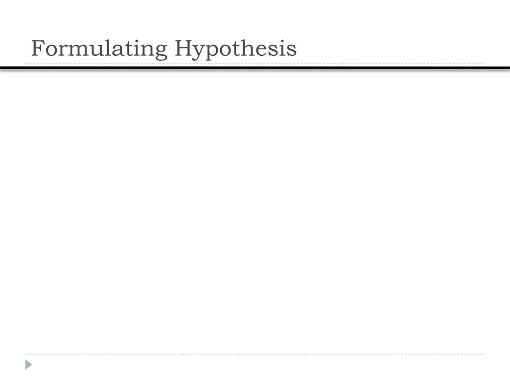 formulating hypothesis