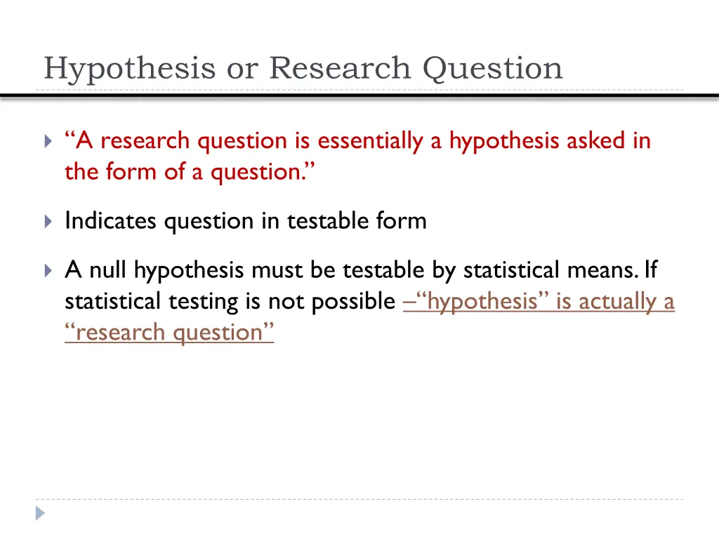 hypothesis or research question