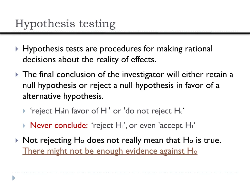 hypothesis testing