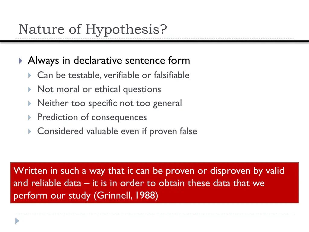 nature of hypothesis