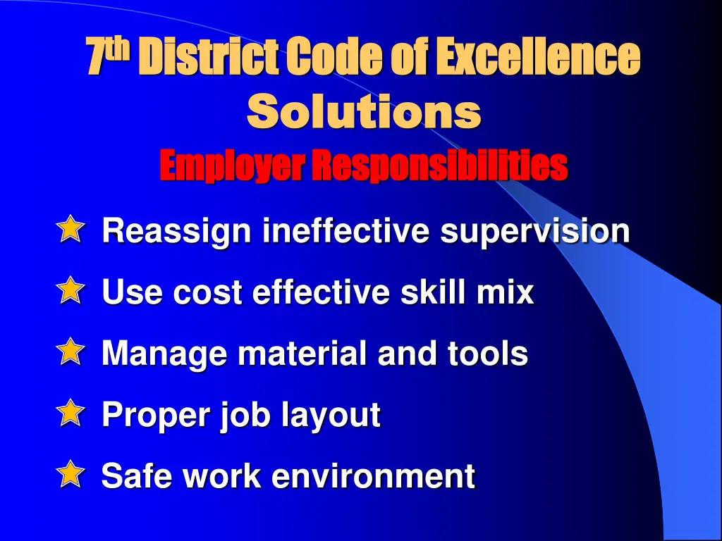 7 7 th th district code of excellence district 10