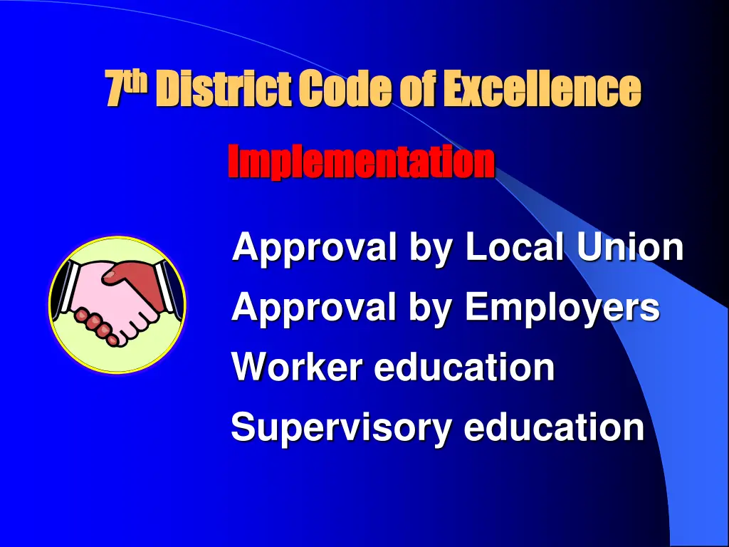 7 7 th th district code of excellence district 12