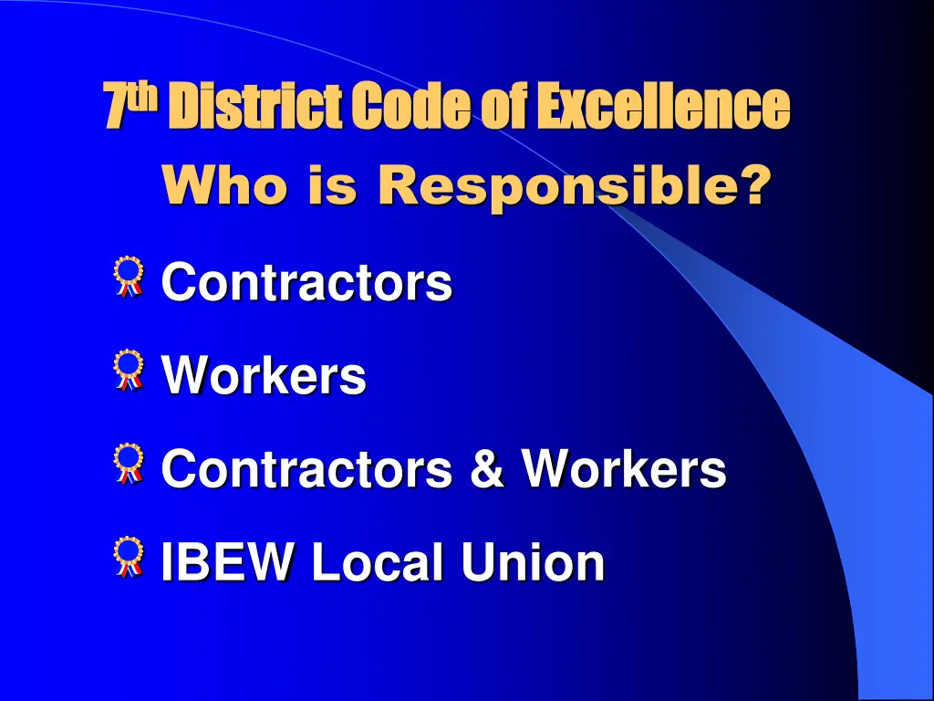 7 7 th th district code of excellence district 2