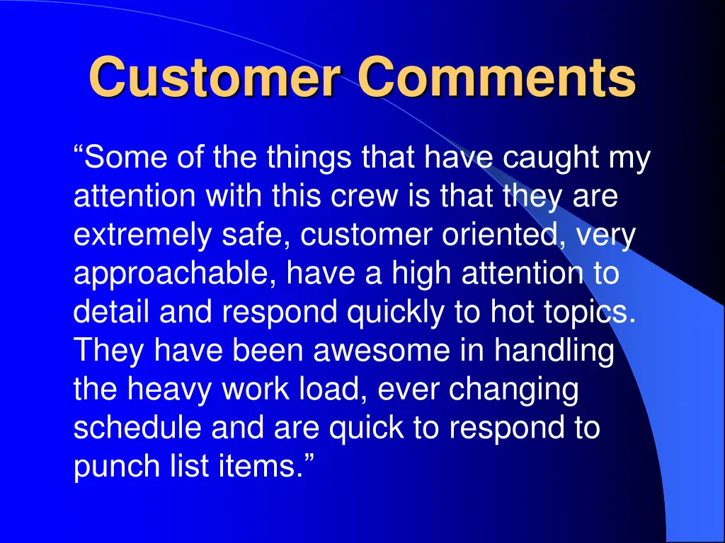 customer comments 1