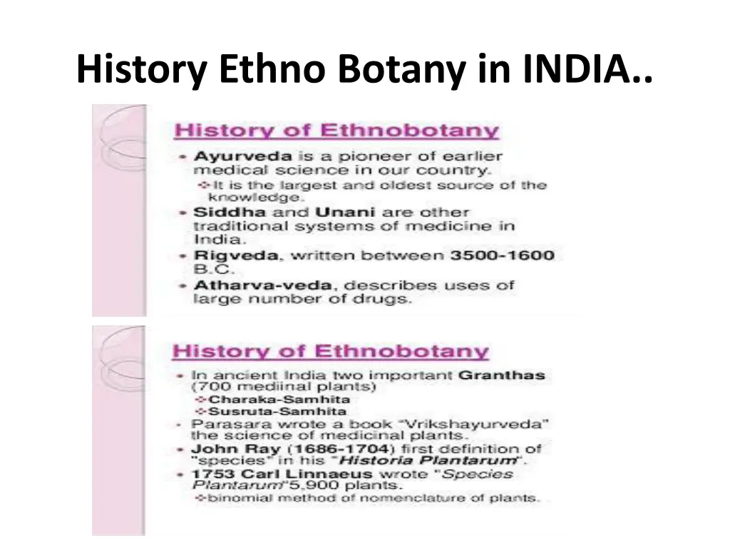 history ethno botany in india