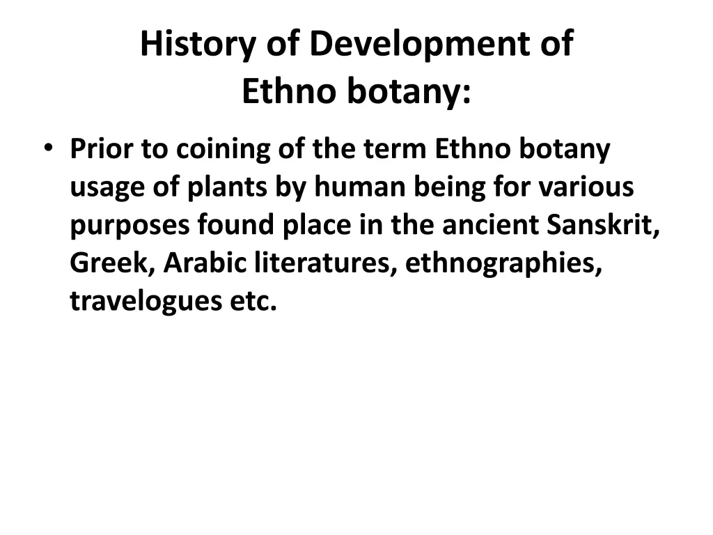 history of development of ethno botany