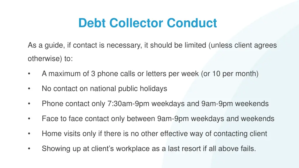 debt collector conduct